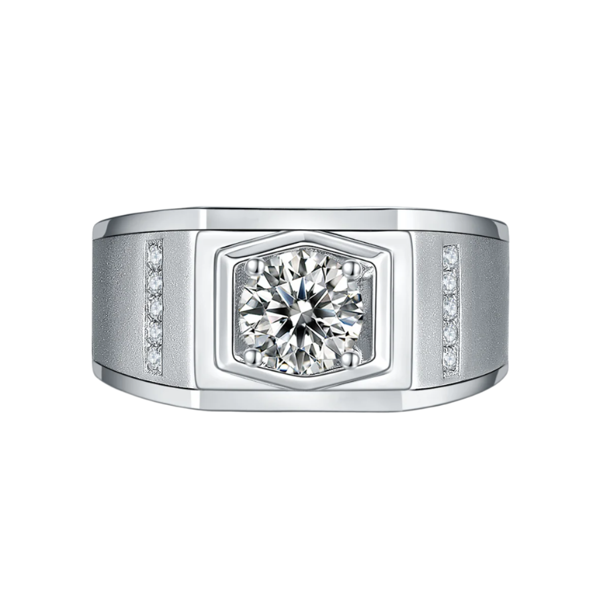 X Solitaire Moissanite Ring