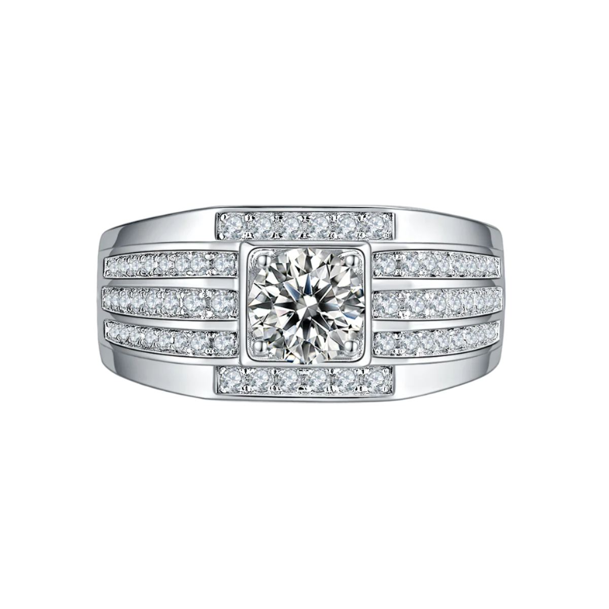 IX Channel Moissanite Pavé Ring
