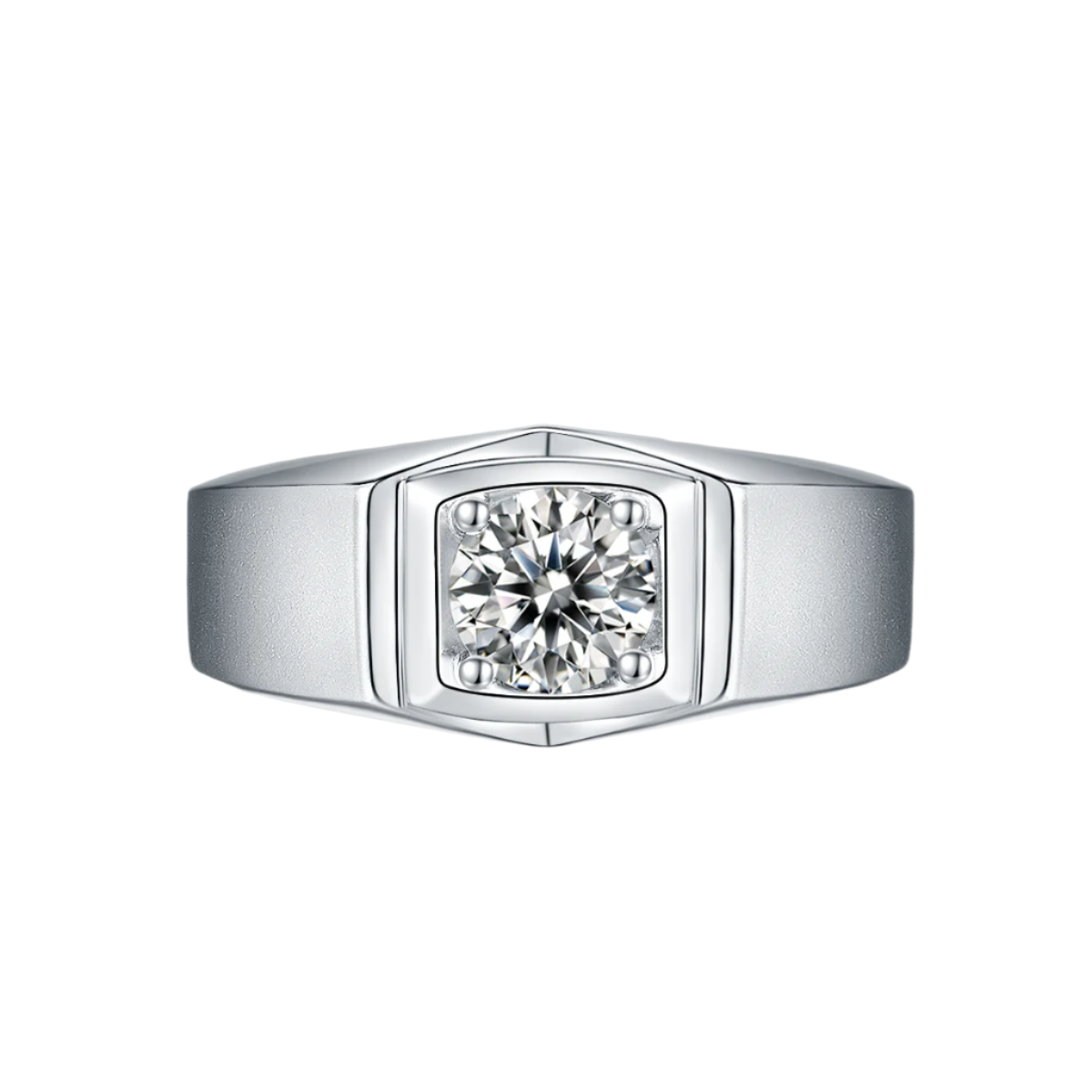 V Solitaire Moissanite Ring