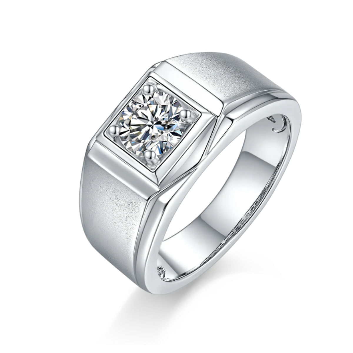 III Solitaire Moissanite Ring