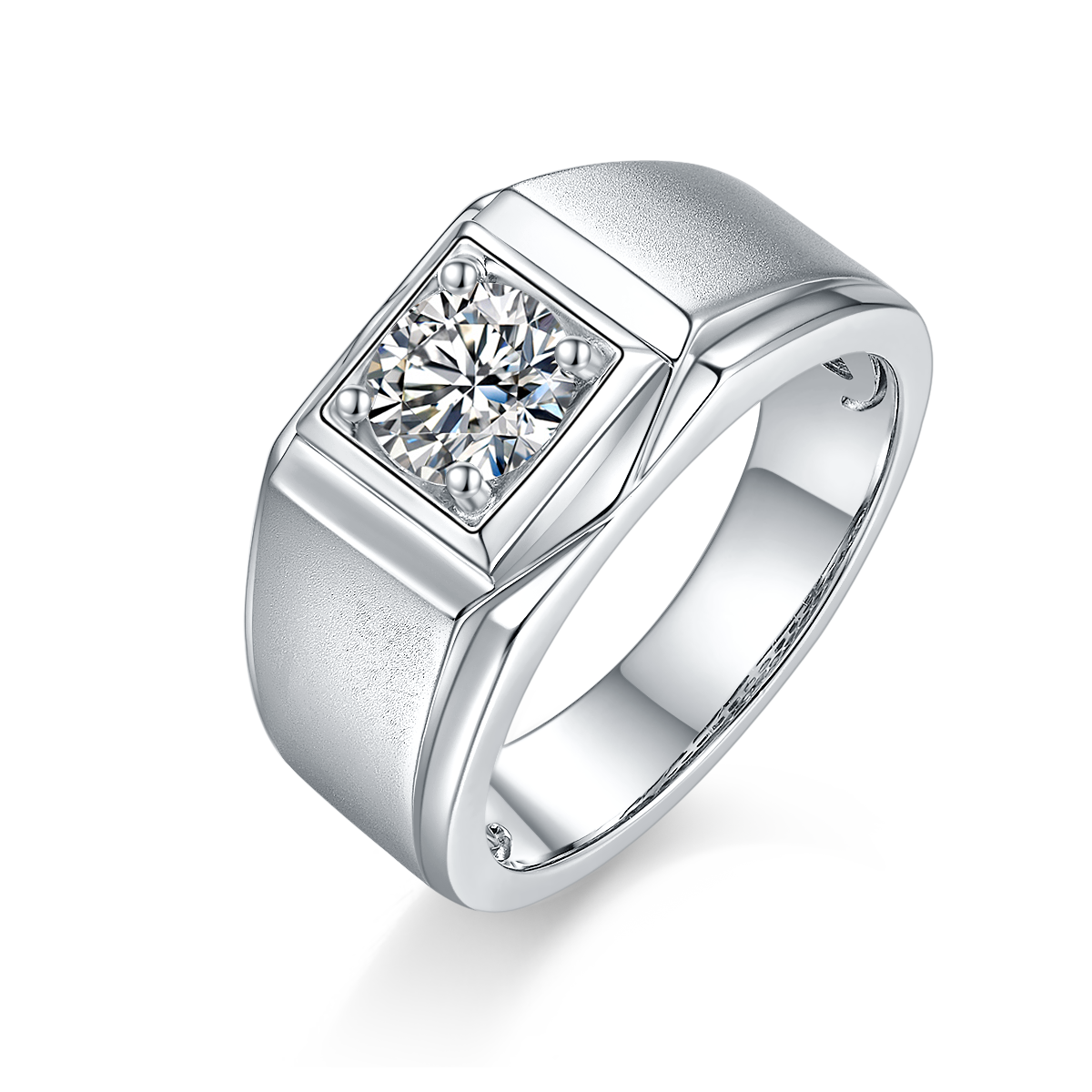 III Solitaire Moissanite Ring