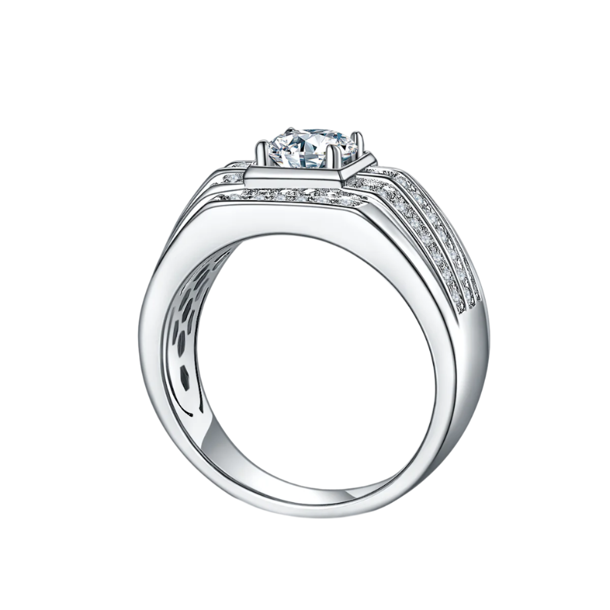 IX Channel Moissanite Pavé Ring