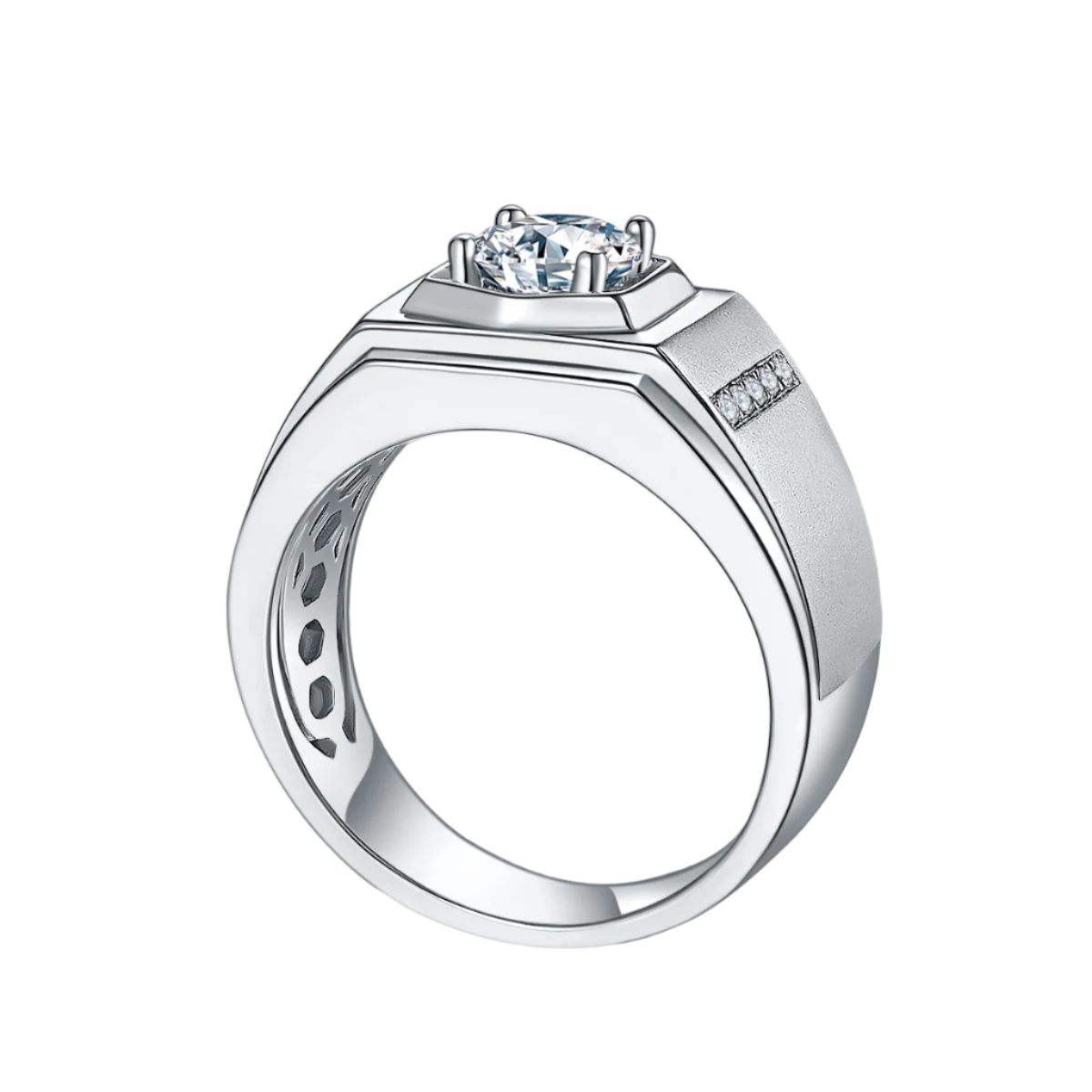 X Solitaire Moissanite Ring