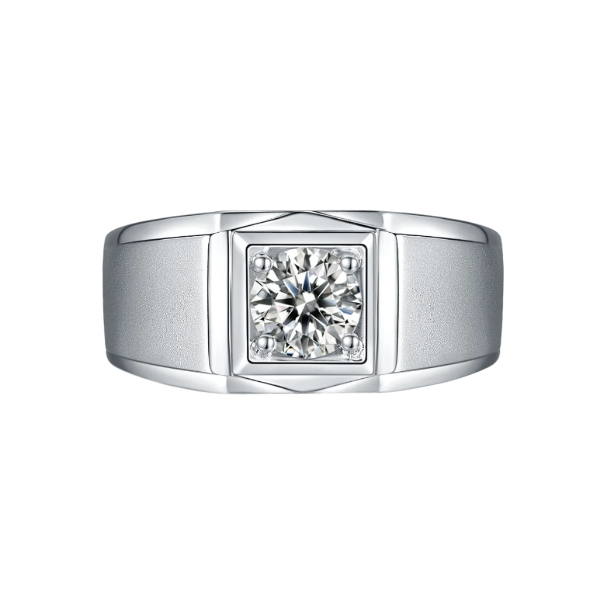 III Solitaire Moissanite Ring