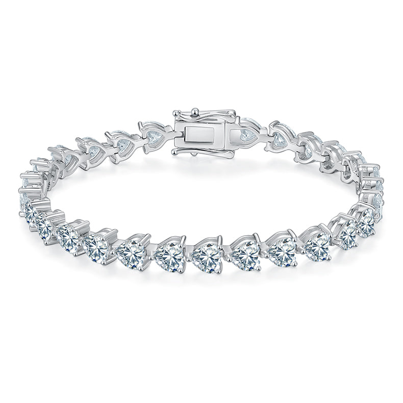 Heart-Shaped Tennis Bracelet