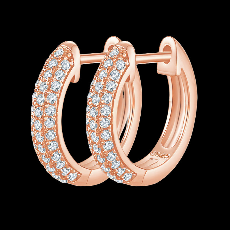 Three-Row Half-Hoop Earrings