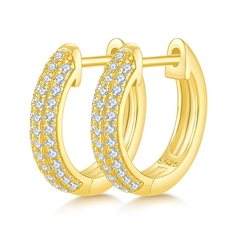 Three-Row Half-Hoop Earrings