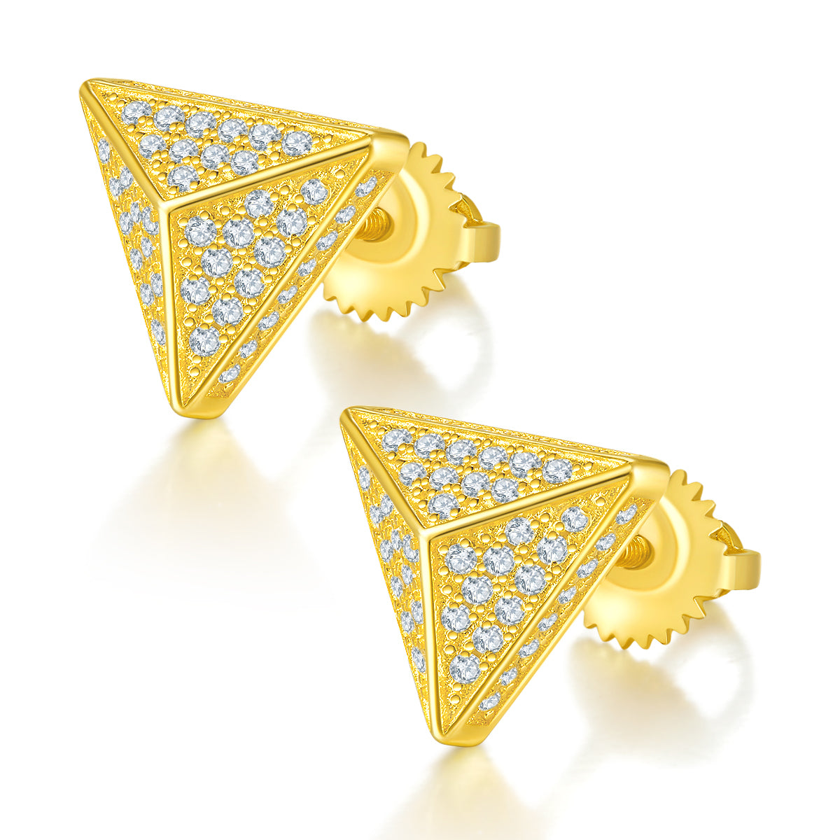 Triangle Stud Earrings with Screw Back