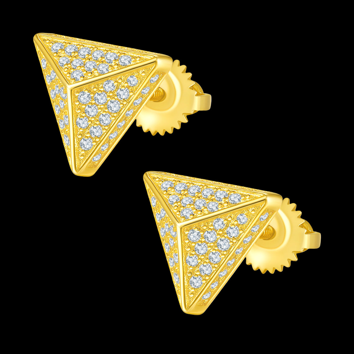 Triangle Stud Earrings with Screw Back
