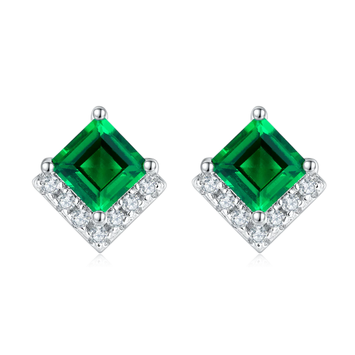 Princess-Cut Stud Earrings