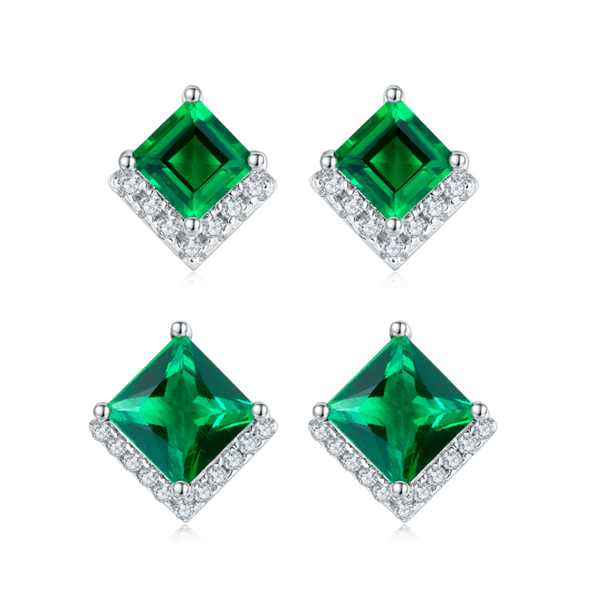 Princess-Cut Stud Earrings