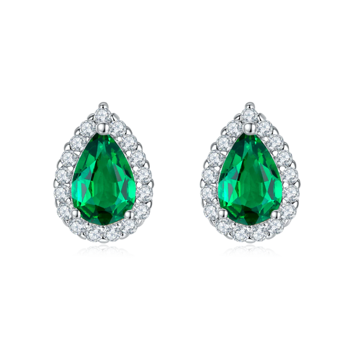 Pear Halo Stud Earrings
