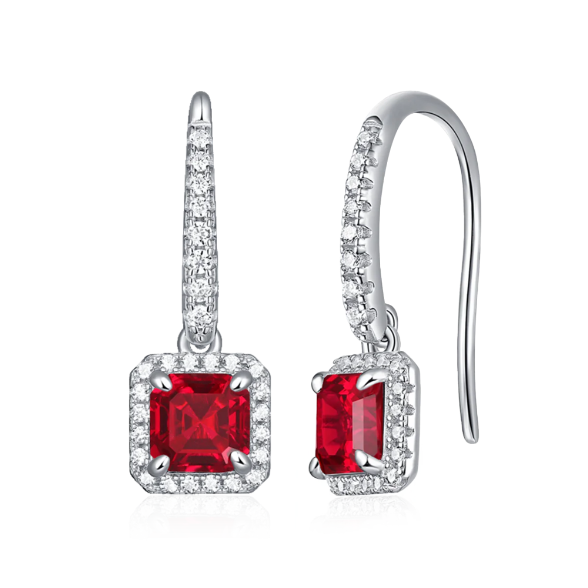 Square Halo Hook Earrings