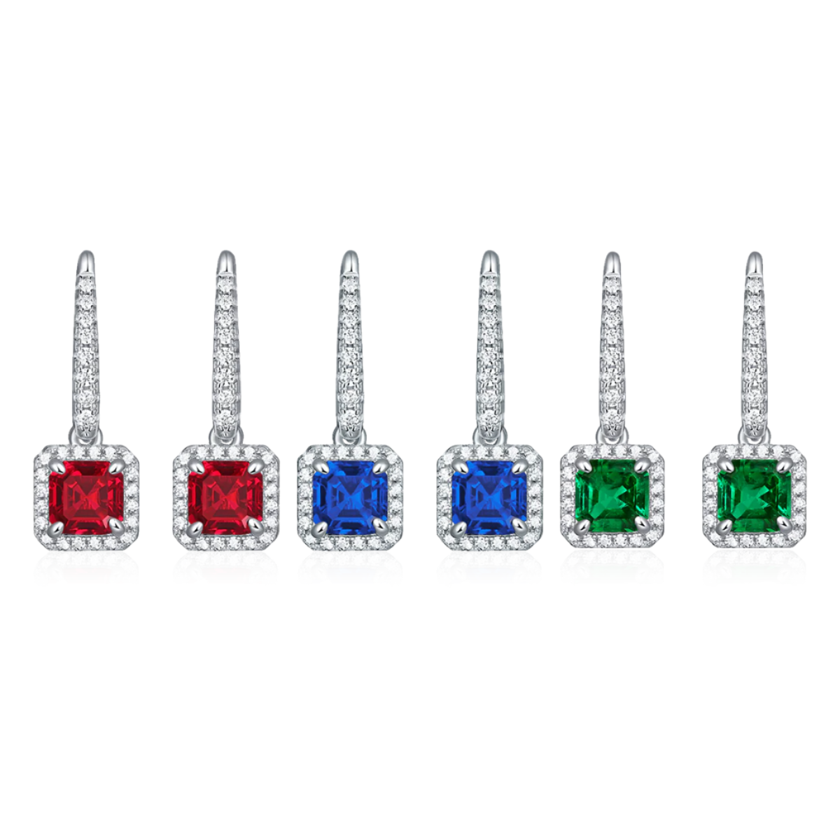 Square Halo Hook Earrings