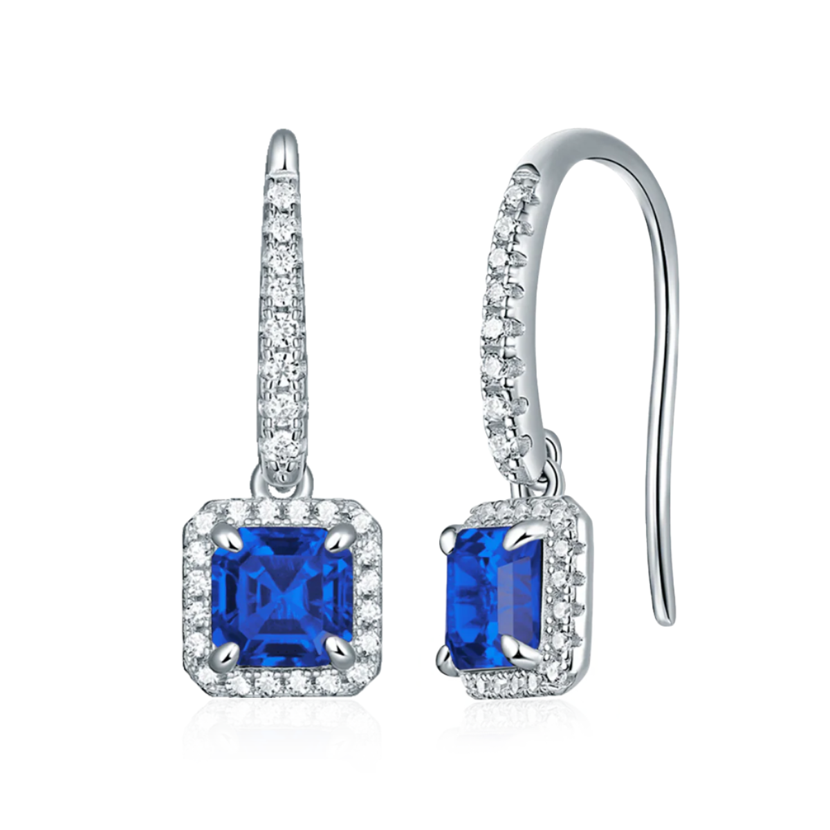 Square Halo Hook Earrings