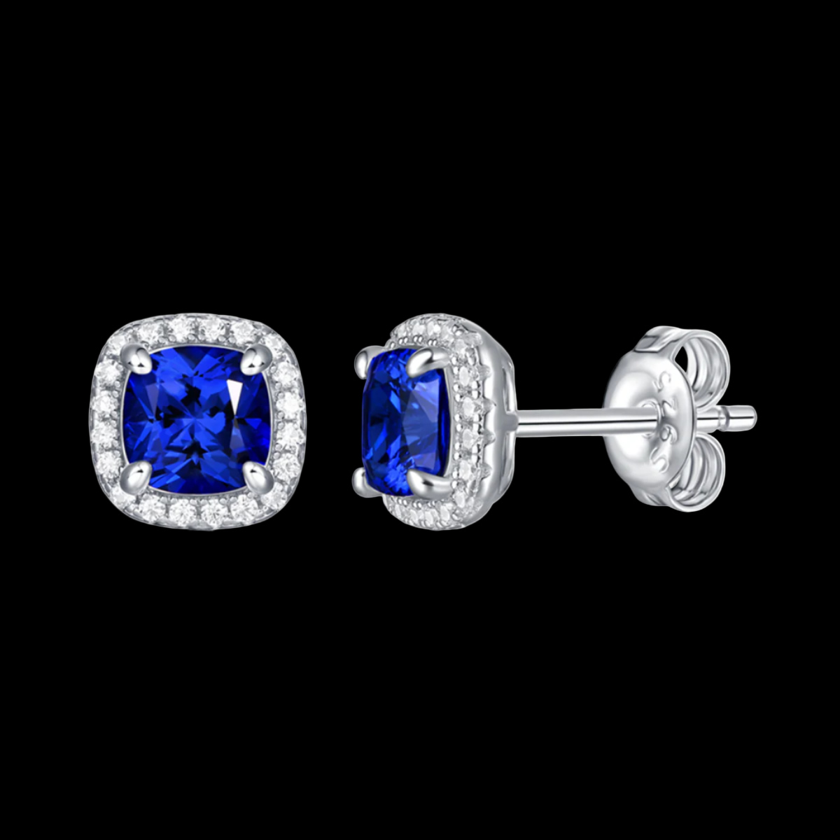 Cushion Halo Stud Earrings