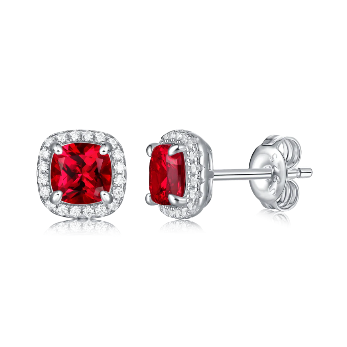 Cushion Halo Stud Earrings