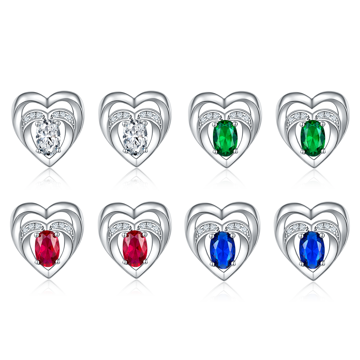 Heart Frame II Oval Stud Earrings