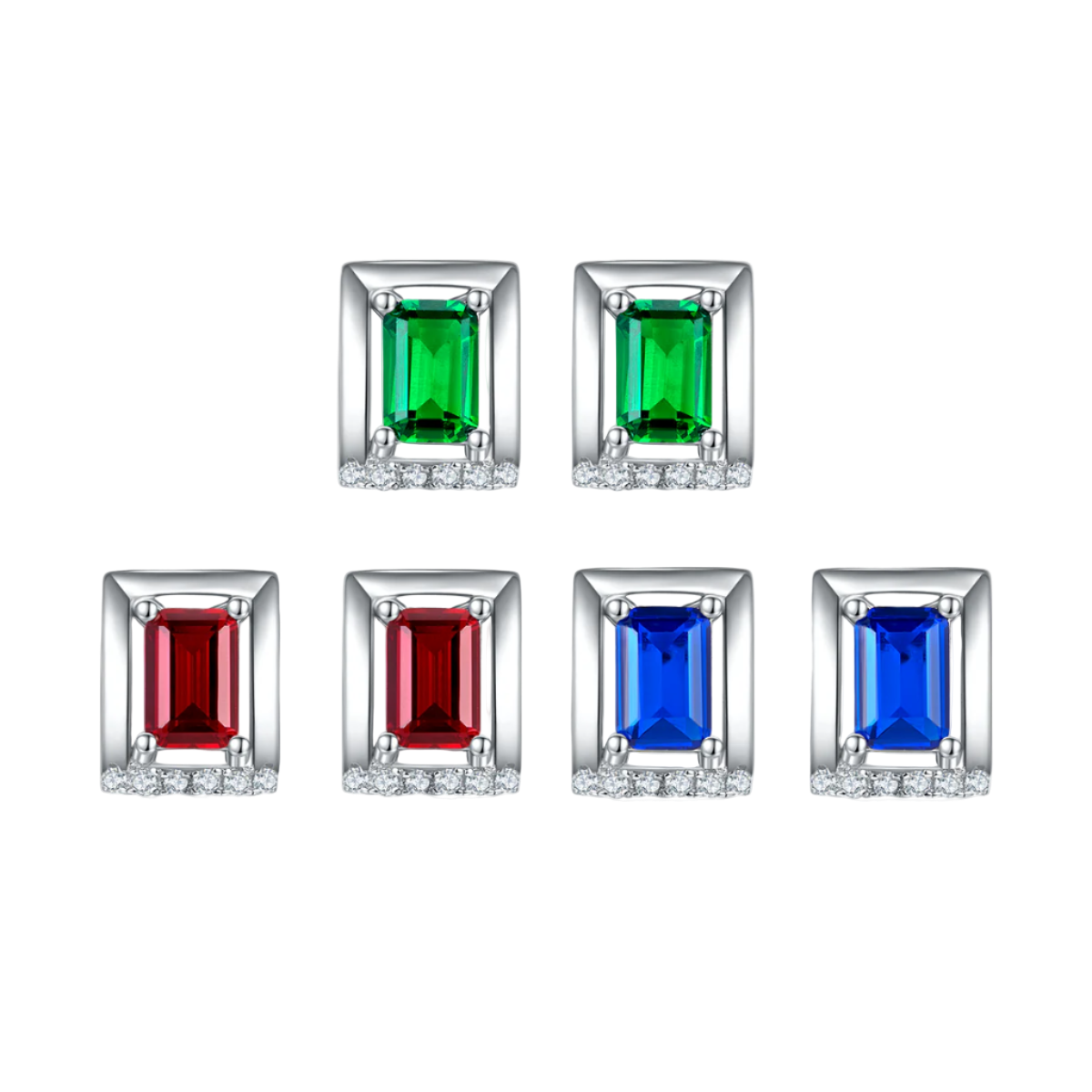 Rectangular II Frame&Cut Stud Earrings