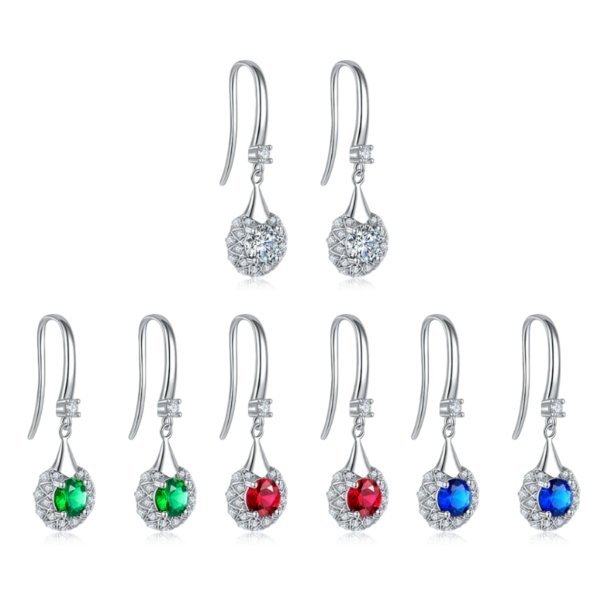 Halo Drop Hook Earrings