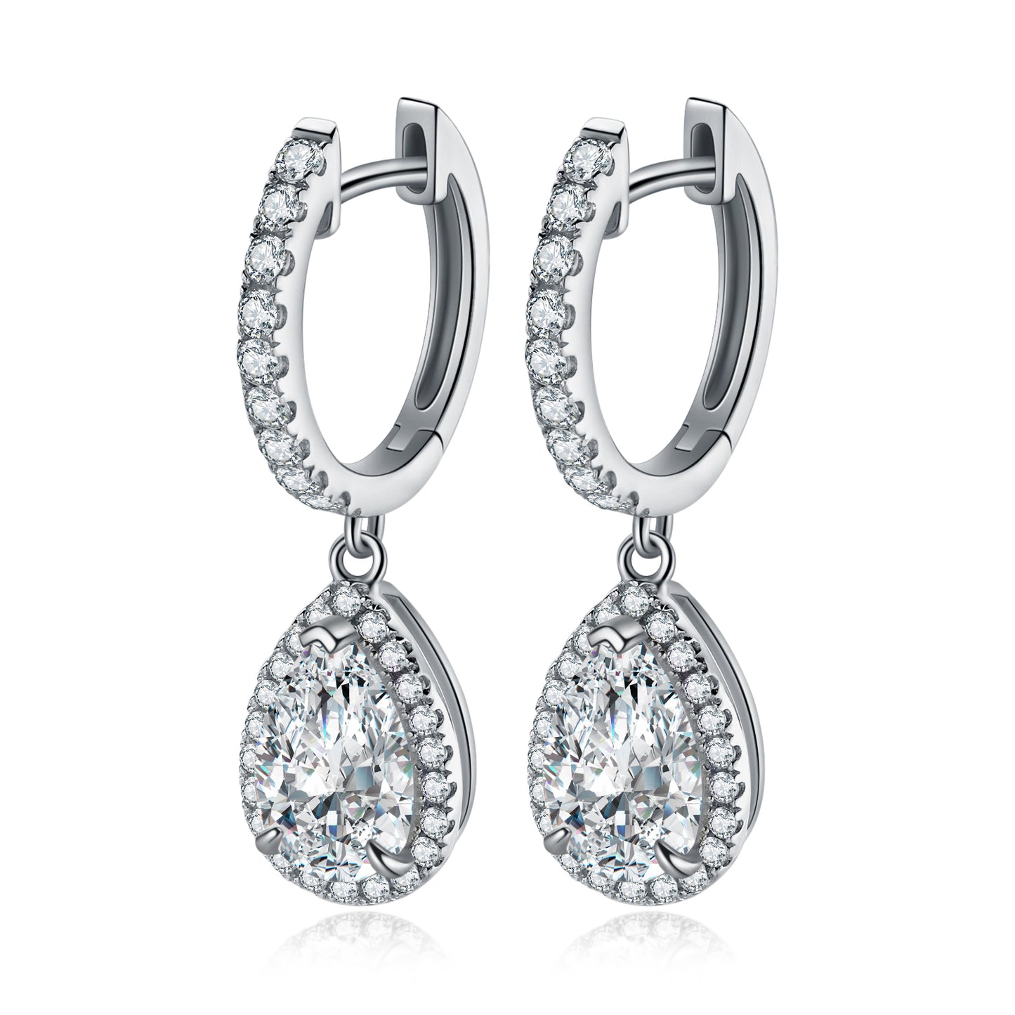 Teardrop Halo Hoop Earrings