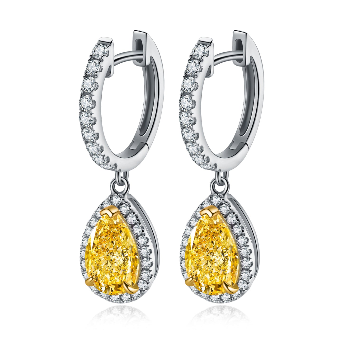 Teardrop Halo Hoop Earrings