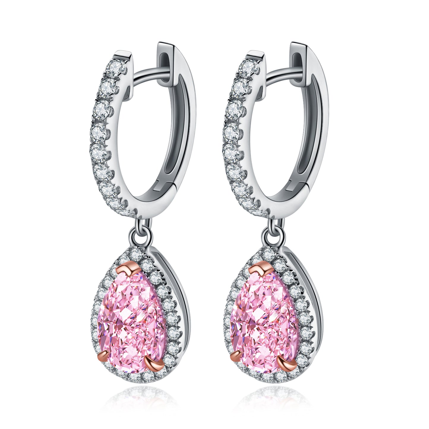 Teardrop Halo Hoop Earrings