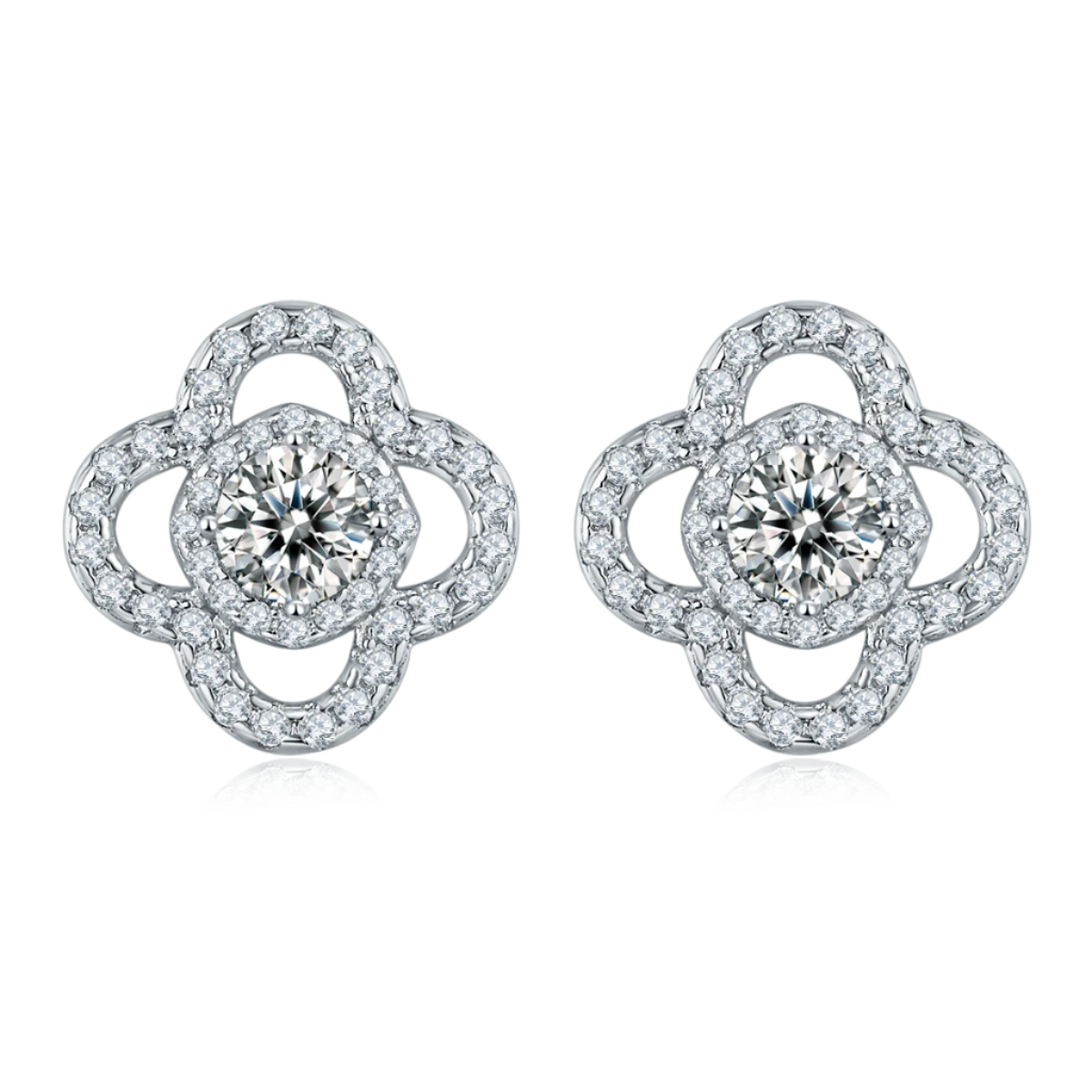 Emerald Clover Stud Earrings