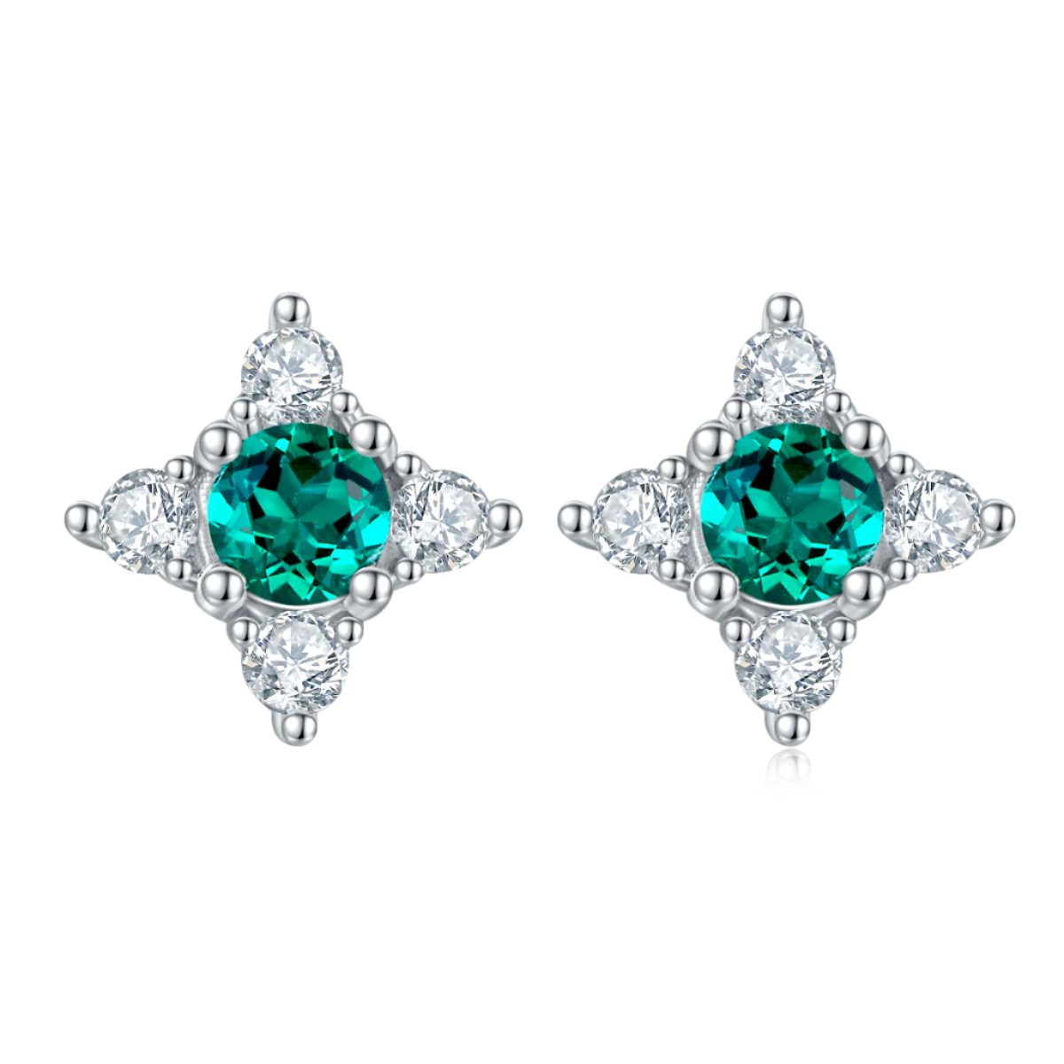 Emerald Star Stud Earrings