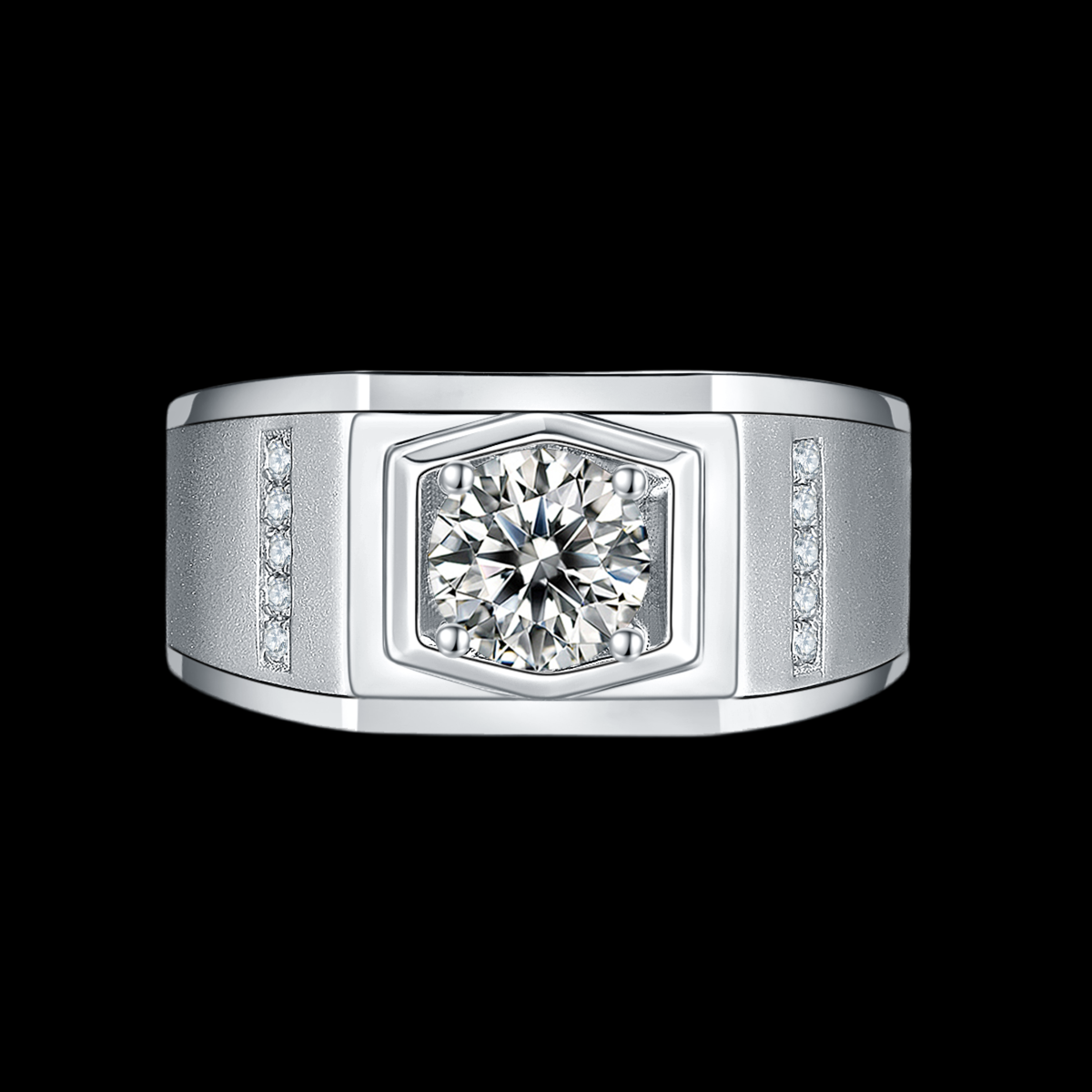 X Solitaire Moissanite Ring