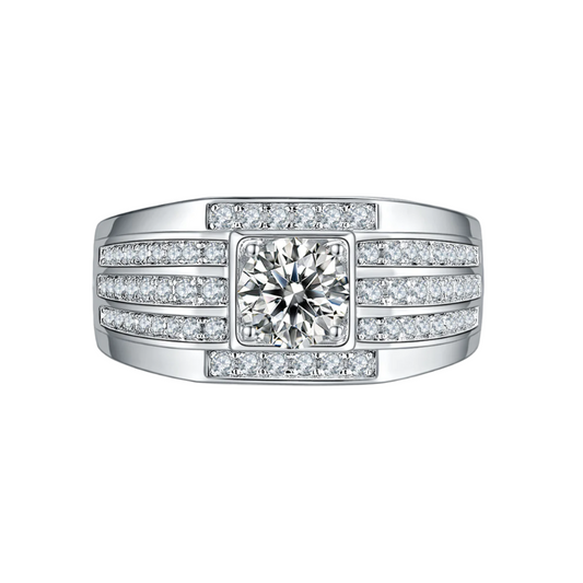 IX Channel Moissanite Pavé Ring