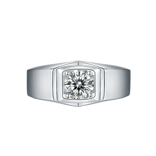 V Solitaire Moissanite Ring
