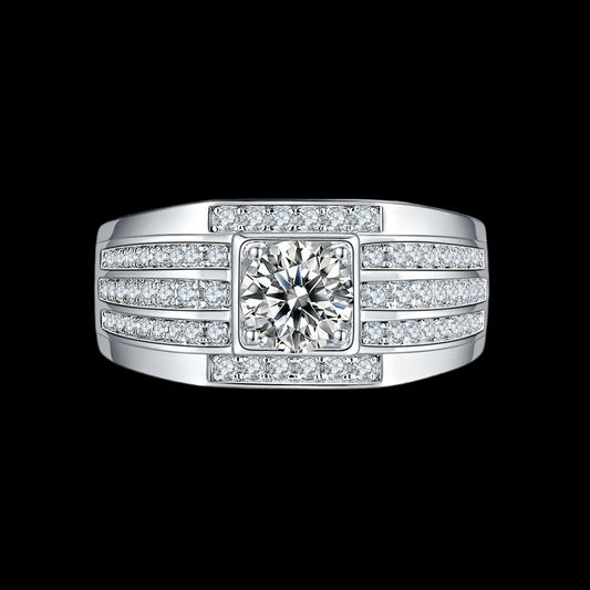IX Channel Moissanite Pavé Ring