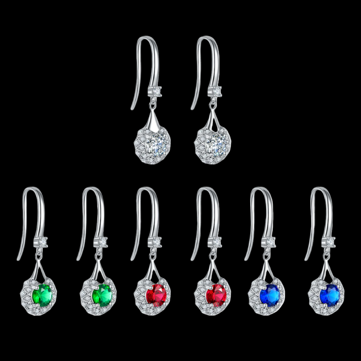 Halo Drop Hook Earrings