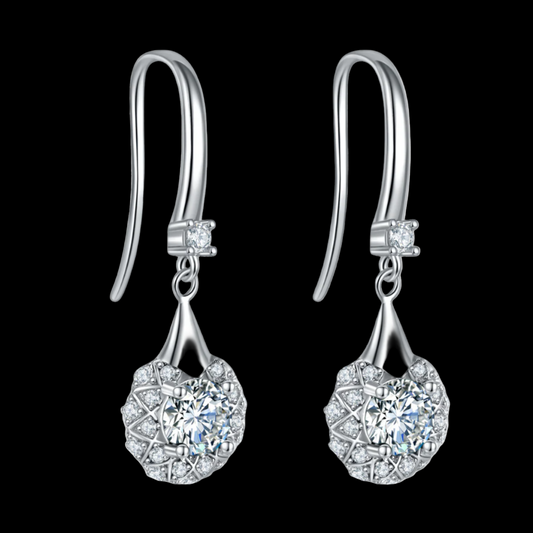 Halo Drop Hook Earrings