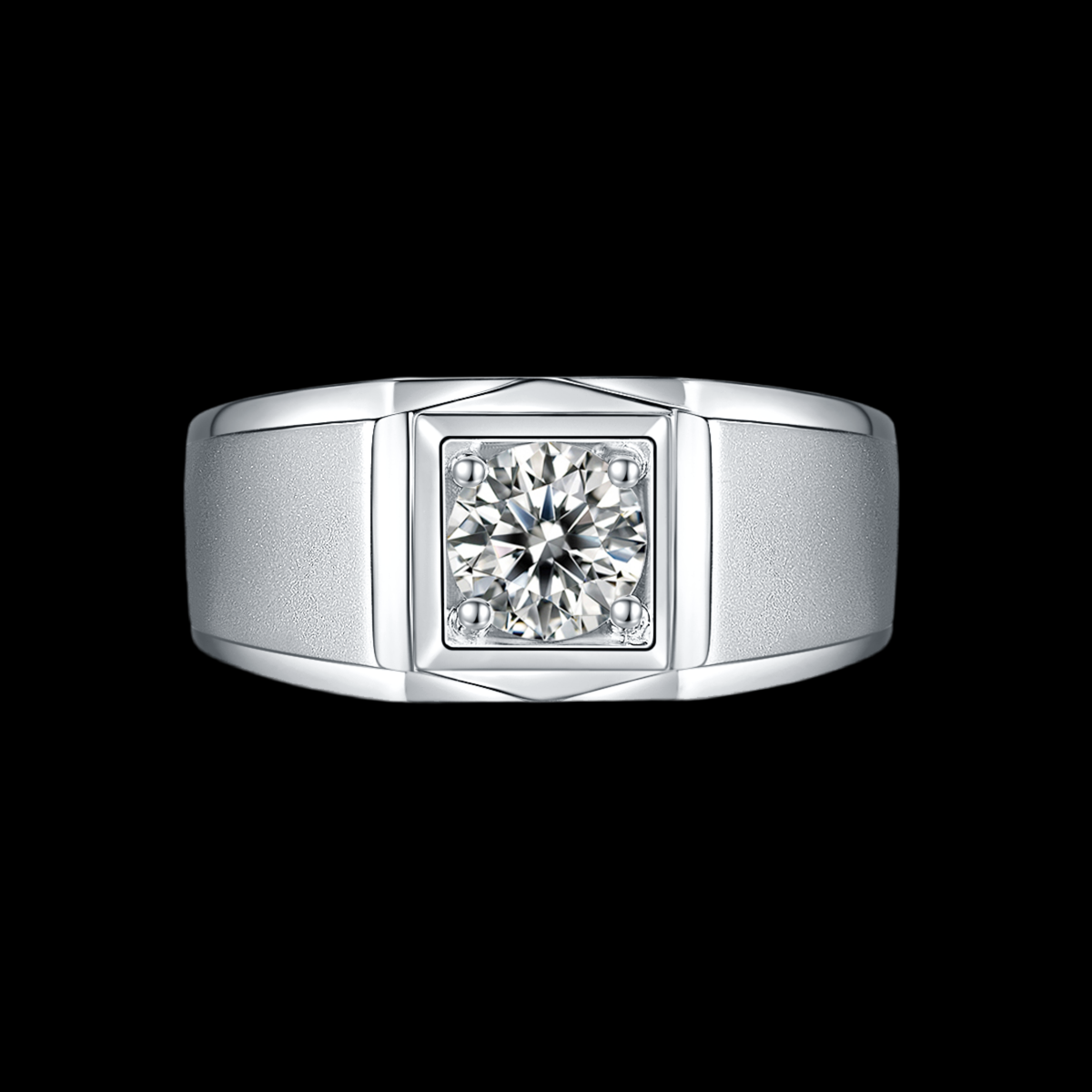 III Solitaire Moissanite Ring