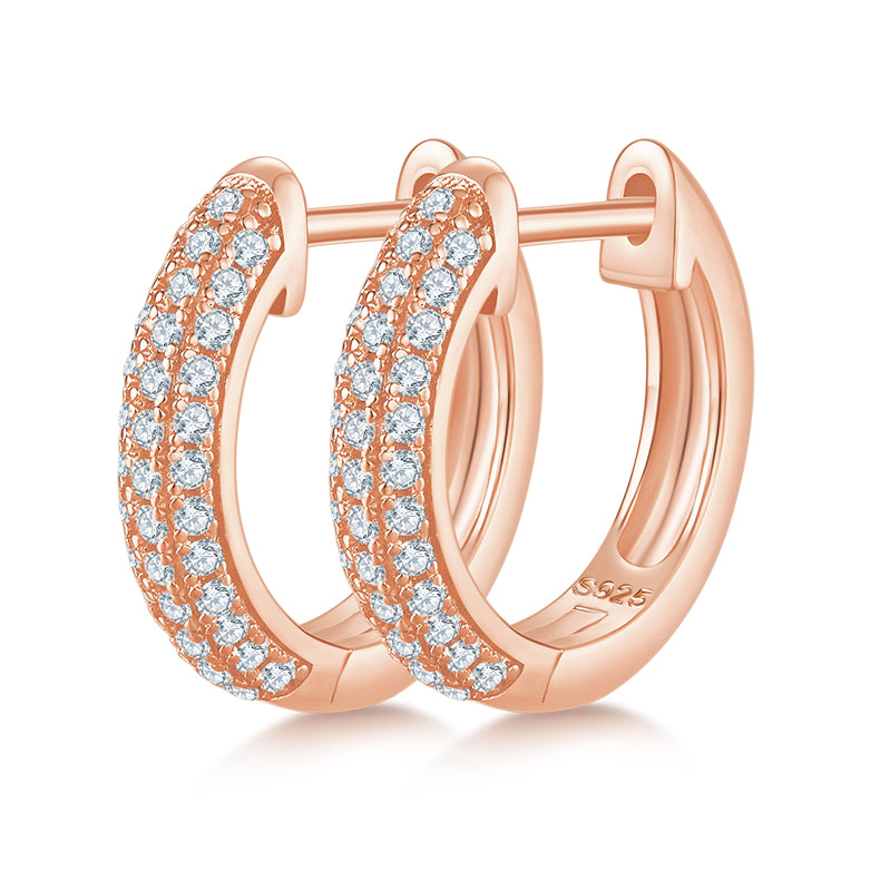 Three-Row Half-Hoop Earrings