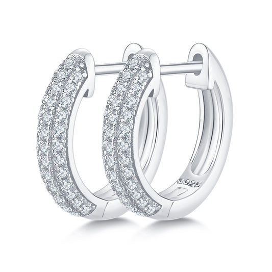 Three-Row Half-Hoop Earrings