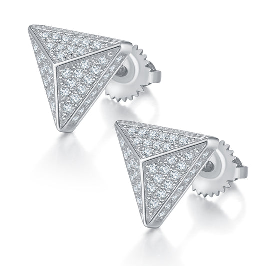Triangle Stud Earrings with Screw Back