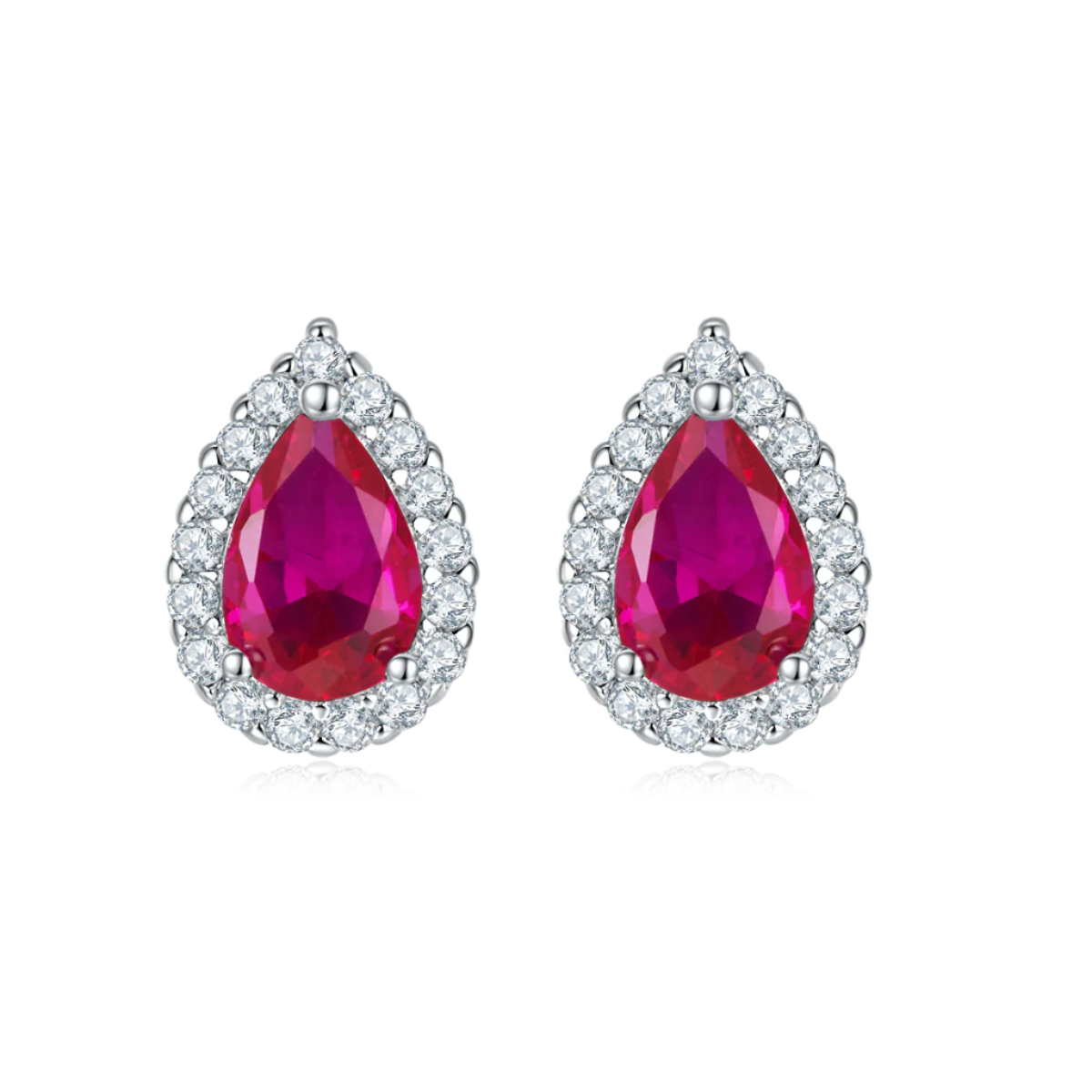 Pear Halo Stud Earrings
