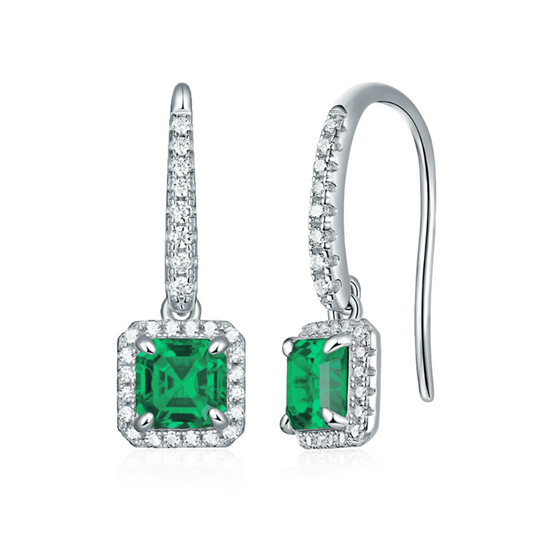 Square Halo Hook Earrings