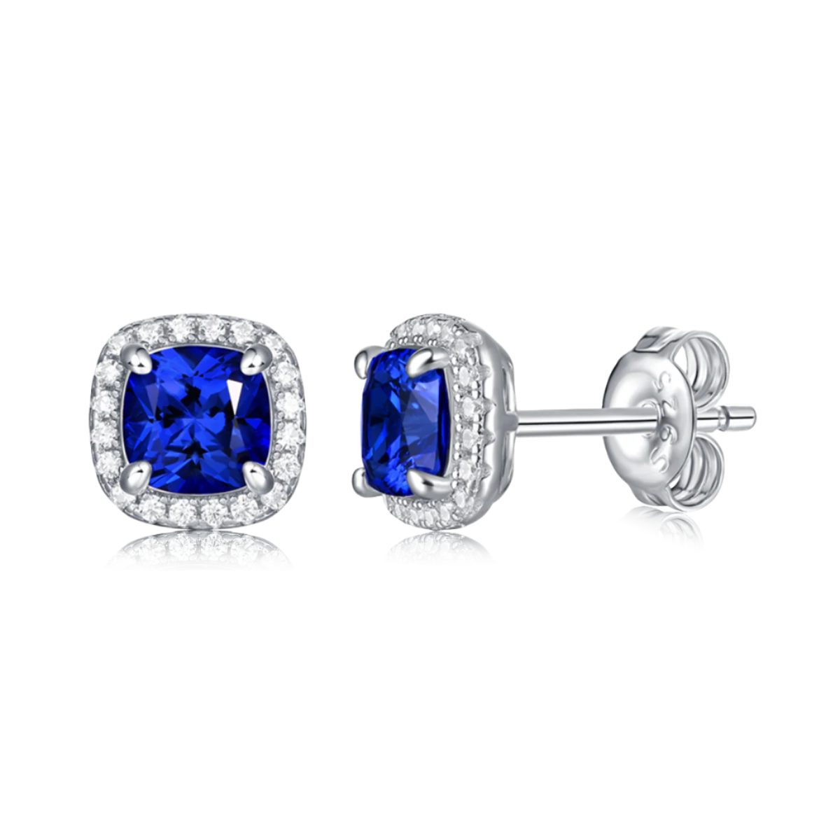 Cushion Halo Stud Earrings