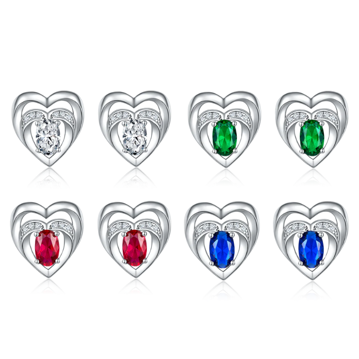 Heart Frame II Oval Stud Earrings