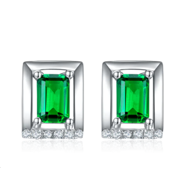 Rectangular II Frame&Cut Stud Earrings