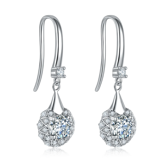 Halo Drop Hook Earrings
