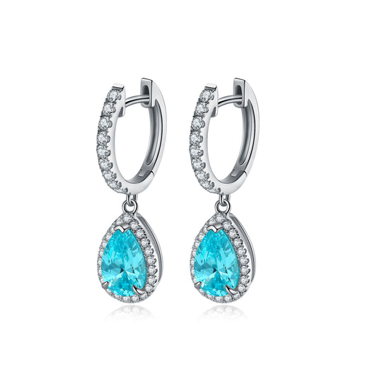 Teardrop Halo Hoop Earrings