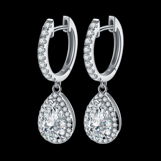 Teardrop Halo Hoop Earrings