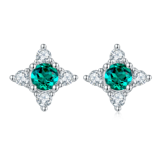 Emerald Star Stud Earrings